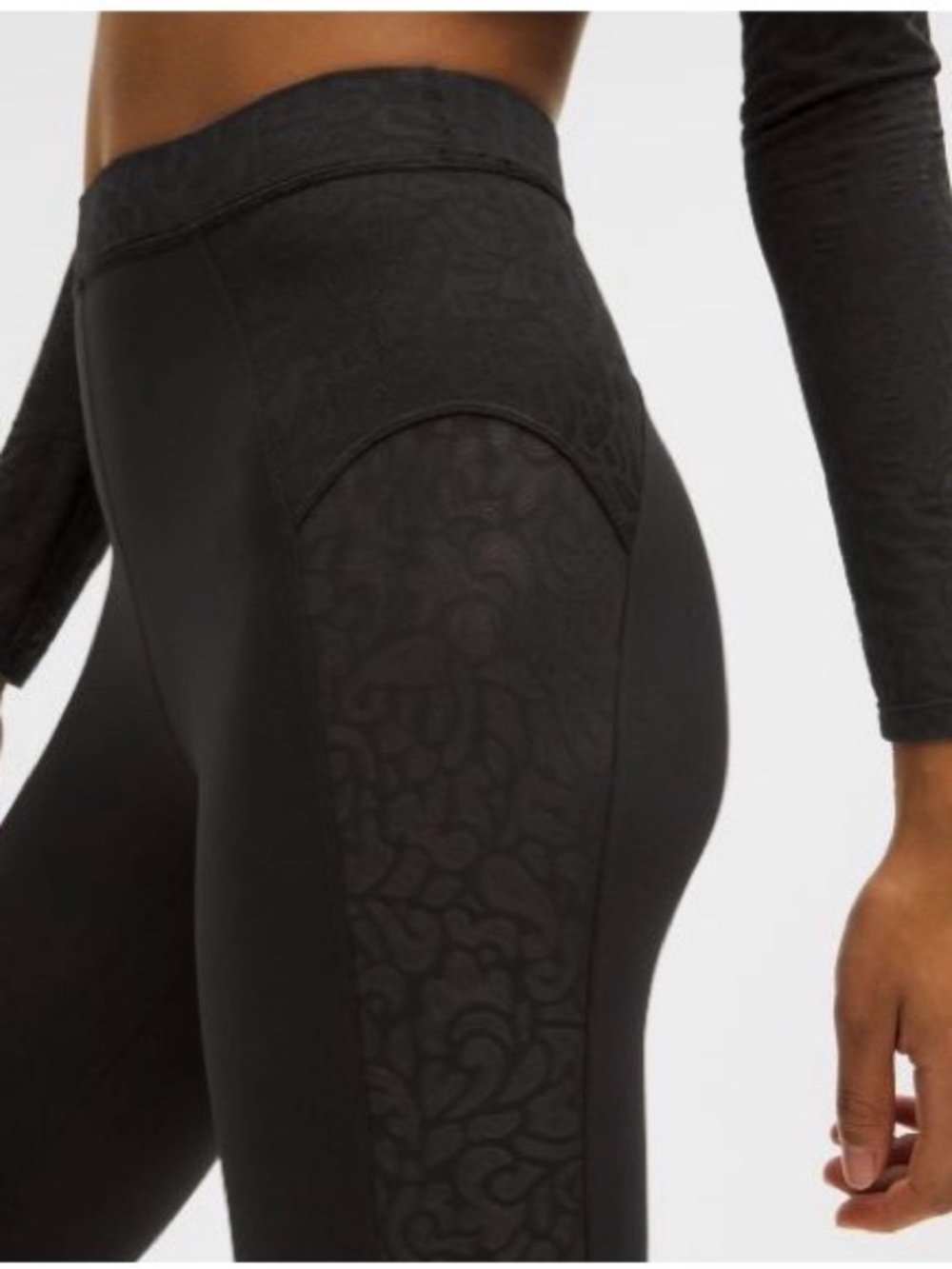 NWT Lululemon Paisley Sheer Lace Paneled Tight 25”